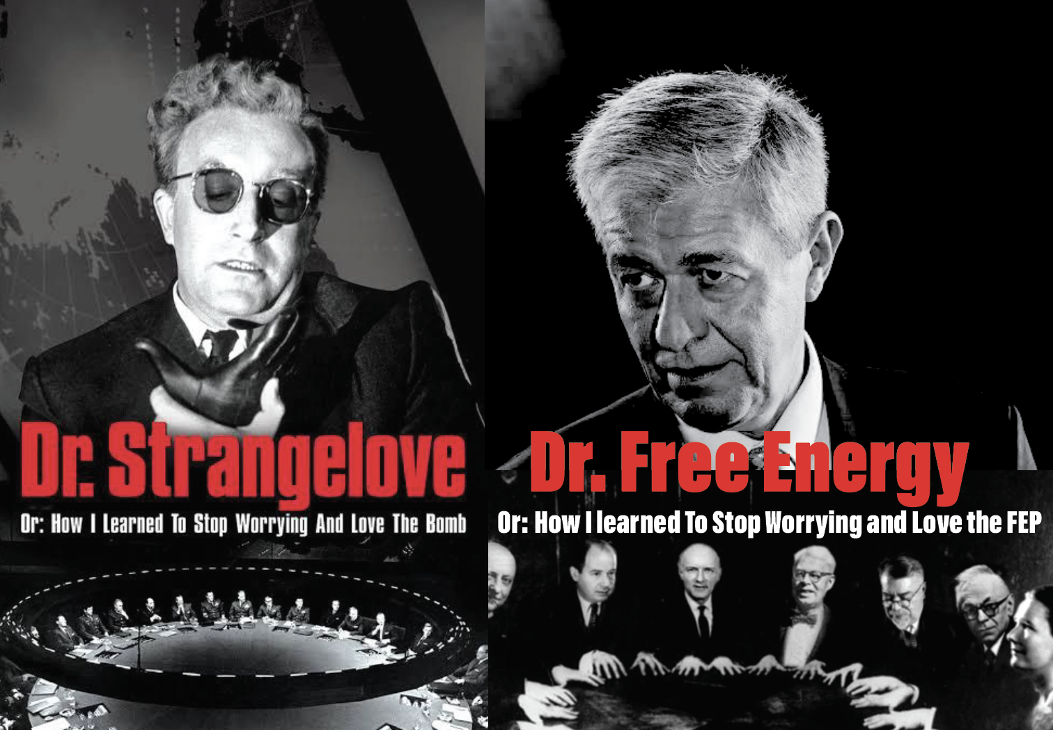 Left is the original movie poster. Right is the new and modified Dr. Free Energy